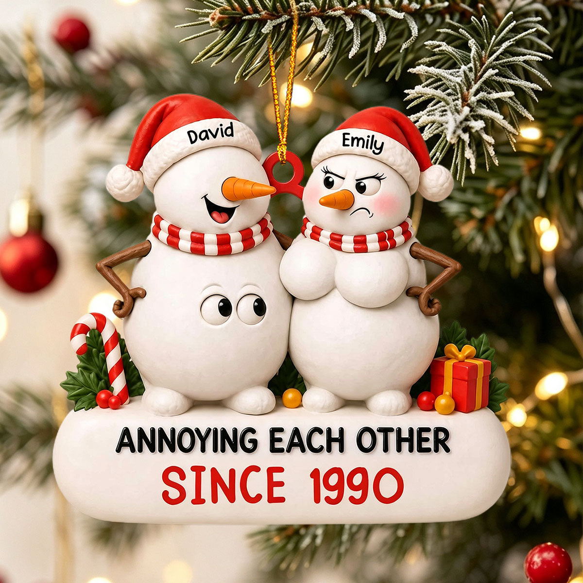 "Annoying Each Other Since" – Personalized Acrylic Hanging Ornament | Gift For Couples