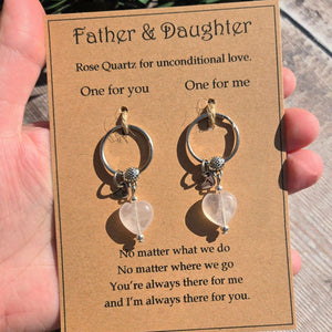 Rose Quartz For Unconditional Love Personalized Crystal Keyring Gift Set