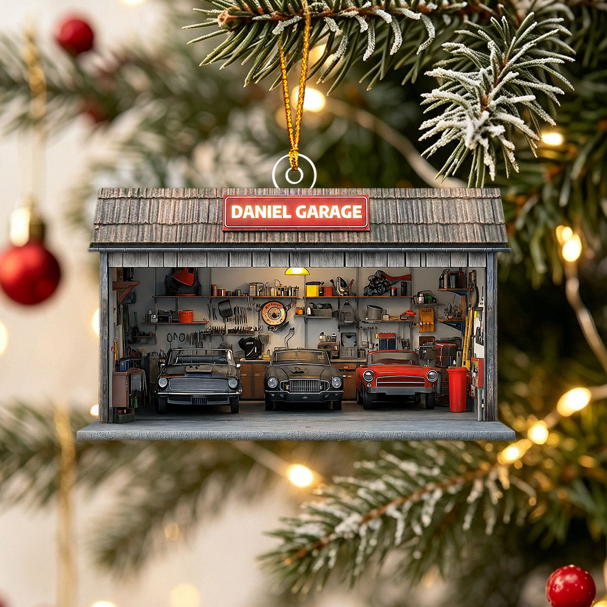 Personalized Auto Garage Acrylic Ornament – Custom Mechanic Gift & Repair Shop Decor