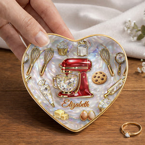 Gift For Bakers & Cookie Lovers – Personalized "Baking With Love" Jewelry Dish