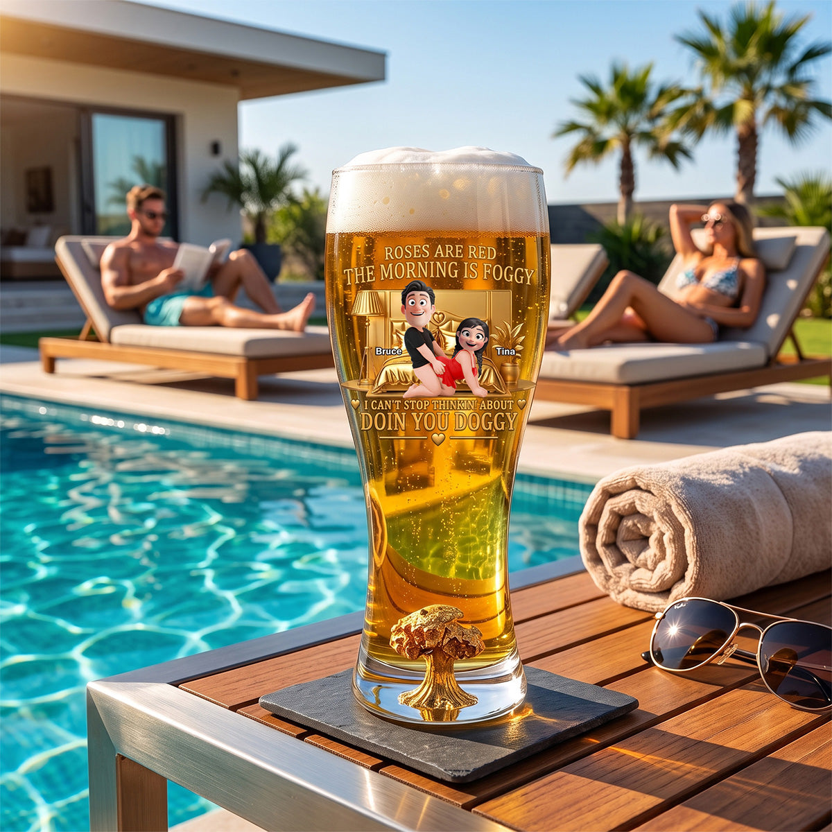 Personalized Naughty Couple Beer Glass-Perfect Gifts For Couple