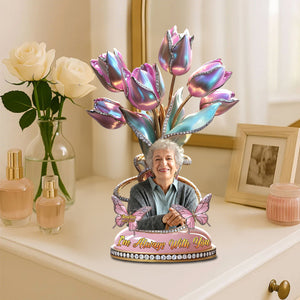 Personalized Memorial Flower Heaven Plaque - Custom Photo Gifts For Loved Ones
