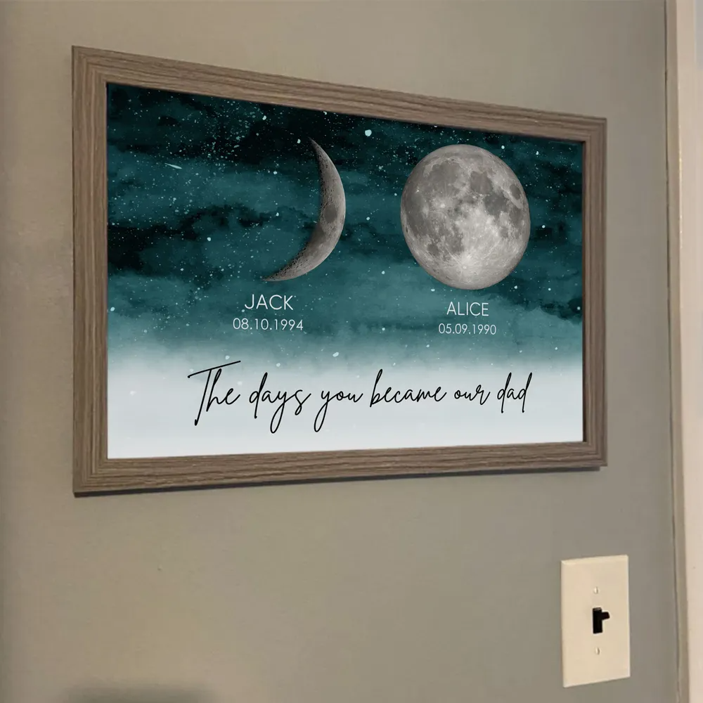Starry Night Birth Moon Phase The Days You Became Our Dad Personalized Poster