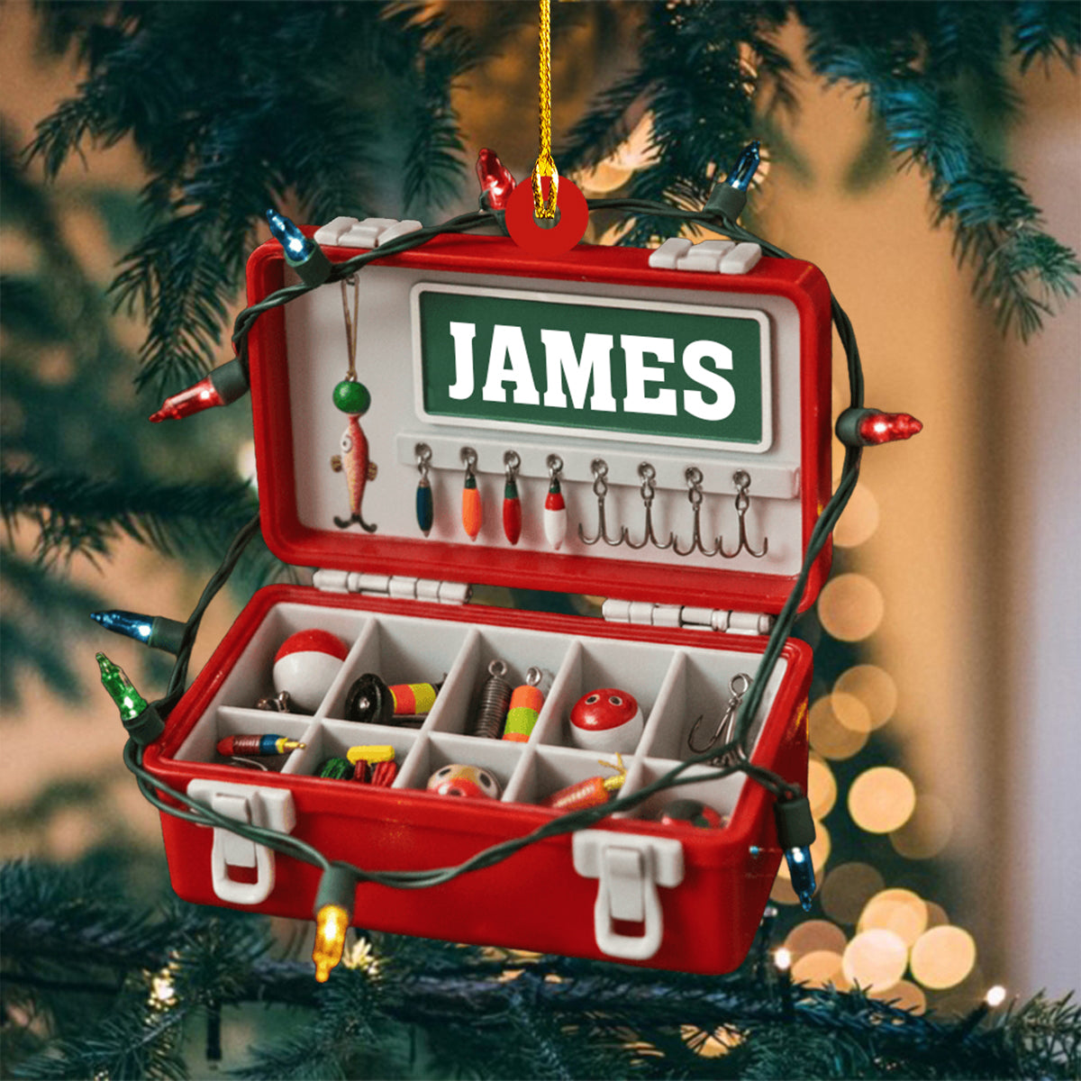 Merry Fishmas - Personalized Acrylic Fishing Ornament