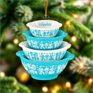 Pyrex Inspired Miniature Cinderella Bowl Personalized Acrylic Ornament Retro Kitchen Christmas Decor