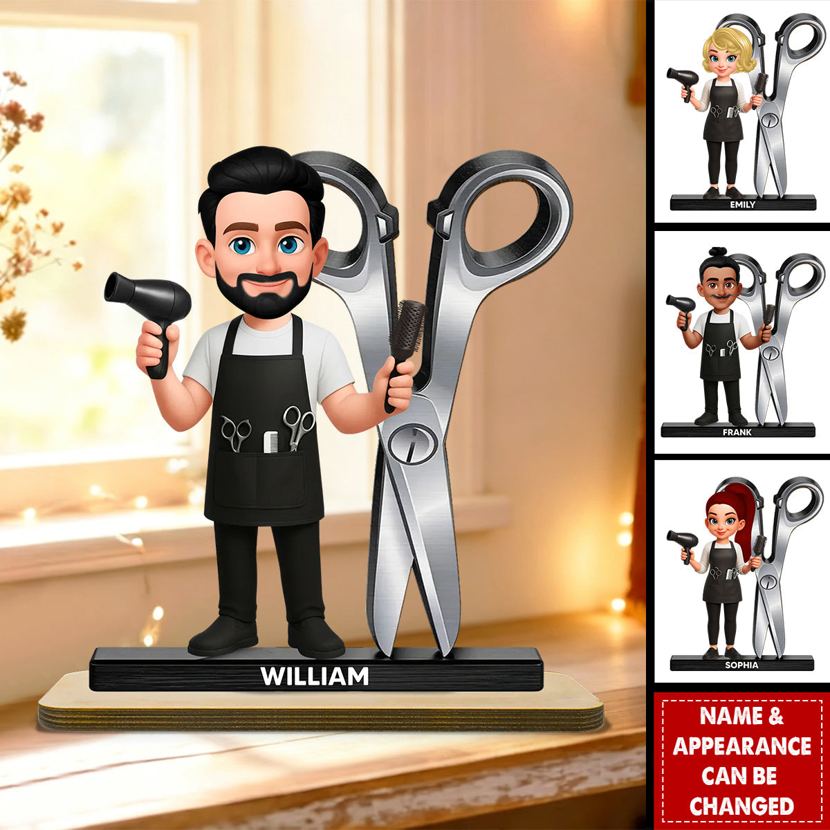 Hairdresser Man Woman - Personalized Wooden Plaque - Gift For Hairdressers