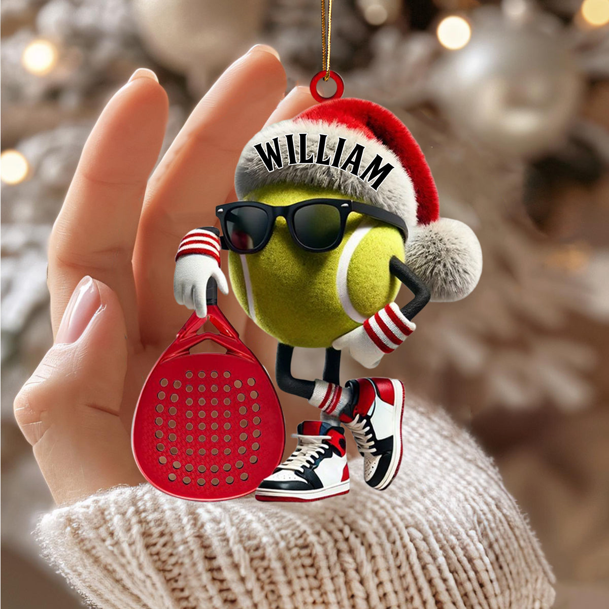 Personalized Custom Name Padel Ornament, Tennis Ornament, Christmas Gift for Tennis Lover