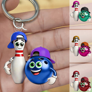 Custom Name Bowling Personalized Acrylic Keychain Gift For  Bowling Lover
