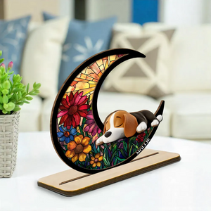 Sleeping Cute Dog - Personalized Custom 2-Layer Wood Plaque Gift For Pet Lovers