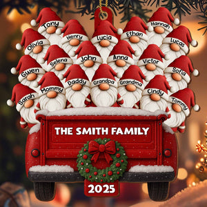 Family Vintage Truck Christmas Ornament,Personalized Custom Wood Ornament