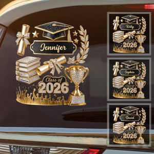 3D Effect Car Decal - Personalized Graduation Gift