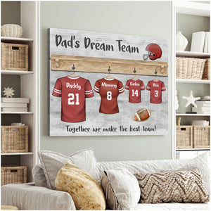 Personalized Father's Canvas Print - Father’s Dream Football Gifts Team