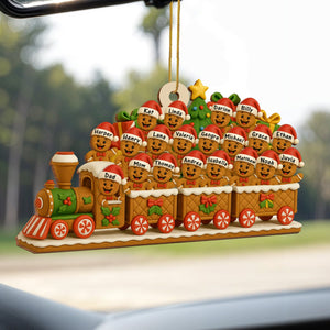 Christmas Express With Cheerful Cookie Passengers, Personalized Custom Wood Ornament