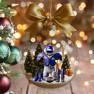 Personalized Custom Name Rugby Football Transparent Ornament