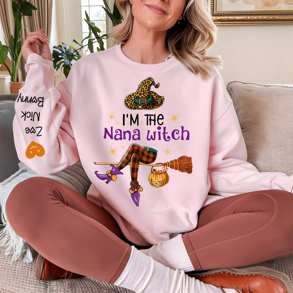 Personalized I'm The Grandma Witch Halloween Sweatshirt
