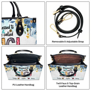 Blessed Nana - Personalized Leather Handbag Gift For Mom And Grandma