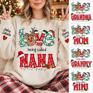 Personalized Christmas Reindeer Love Being Called Grandma Sweatshirt