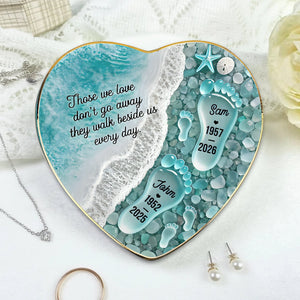 "Where Love Never Ends" – Sea Glass Design Personalized Jewelry Dish | Memorial Ocean Remembrance Gift For Loss of Loved One