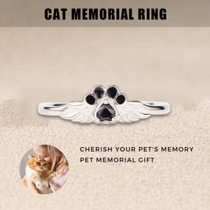 "Angel's Companion"-Paw Wing Ring My Four Legged Angel Is Always Near By