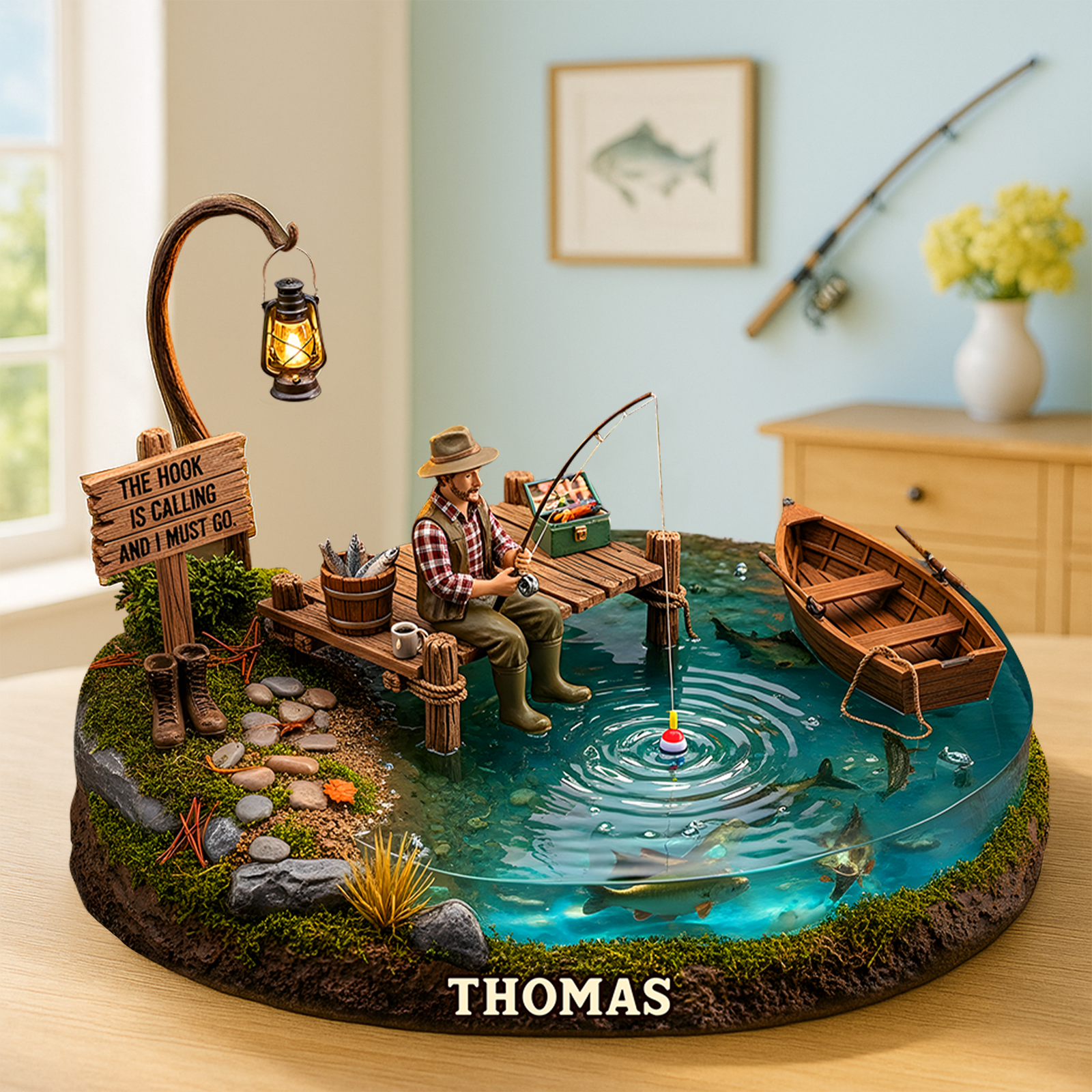 Fishing Man - Personalized Fishing Custom Shaped Acrylic Plaque Gifts For Fishers