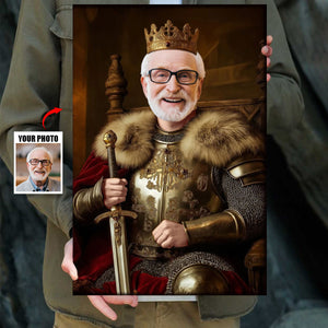 Custom Photo Royal Painting Style For Dad, Grandpa - Personalized Poster/Canvas