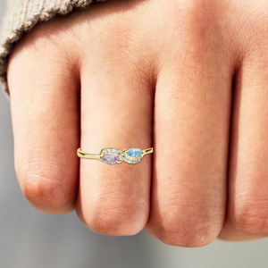 Infinity Ring - Personalized Birthstone Ring, Gift For Mother