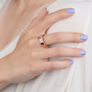 Family Birthstone Personalized 1-8 Names Engraving Ring, Mothers Ring