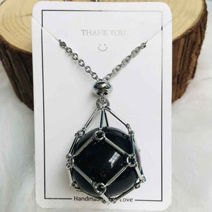 Crystal Gemstone Holder Necklace