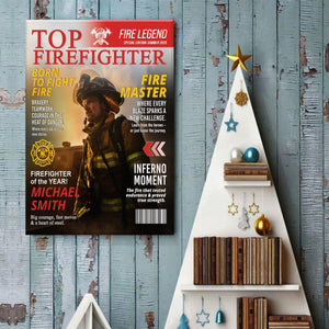 Personalized Firefighter Magazine Cover, Custom Firefighter Gift, Fireman Retirement Gift, Firefighter of the Year Award, Firefighter Appreciation Gift