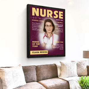 Personalized Nurse Magazine Cover Canvas, Nurse Appreciation Gifts, Nurses Week Gifts, RN Retirement Gifts