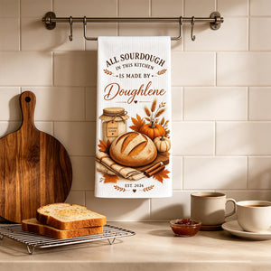 Custom Sourdough Starter Kitchen Towel – Fall Baking Design | Personalized Gift For Bakers