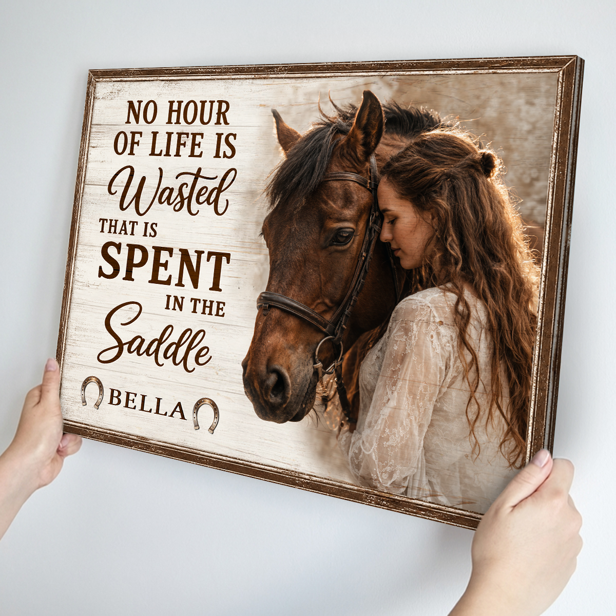 Horse Girl Personalized Canvas Poster Custom Name Equestrian Quote Gift For Horse Lovers