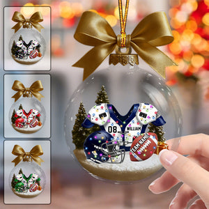 Personalized American Football Transparent Ornament