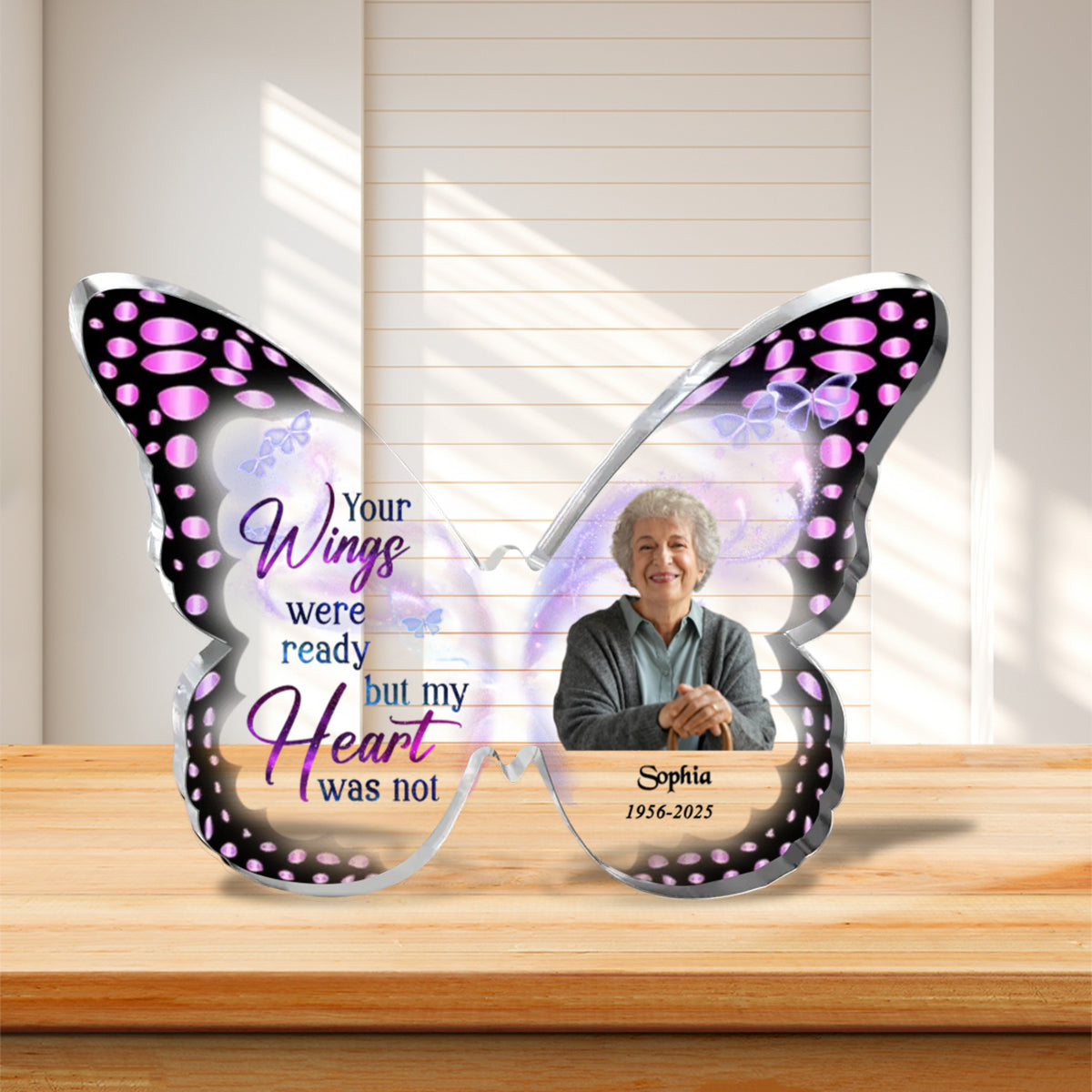 Personalized Memorial Butterfly-Shaped Acrylic Plaque