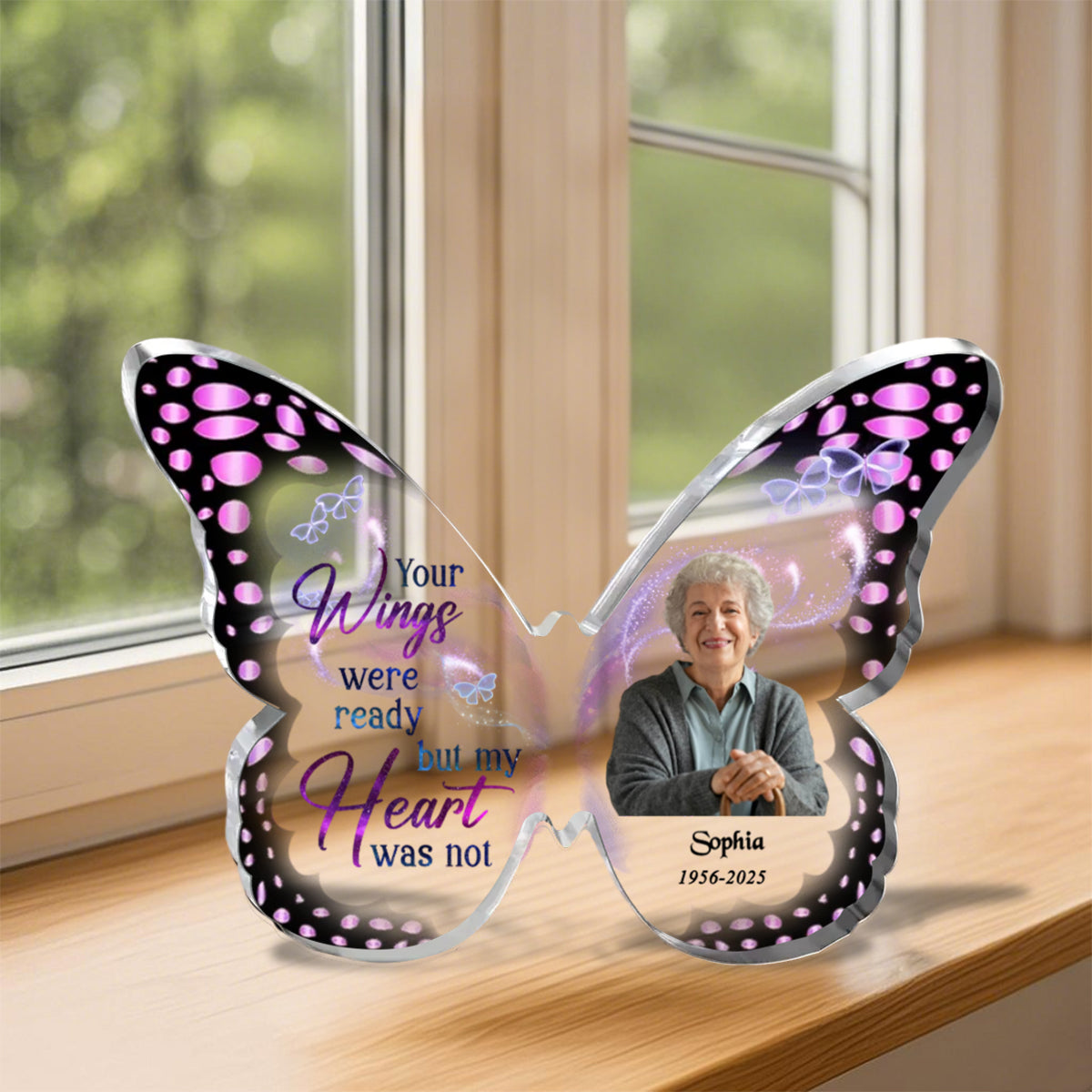 Personalized Memorial Butterfly-Shaped Acrylic Plaque