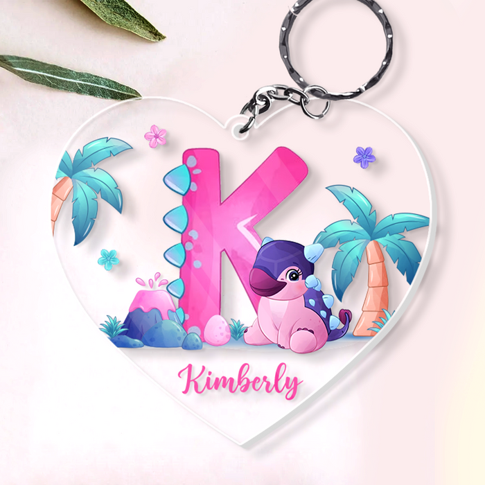 Personalized Gift For Granddaughter/Son Kid With Letter Acylic Keychain