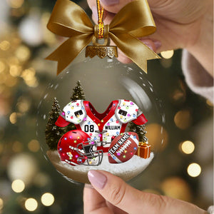 Personalized American Football Transparent Ornament