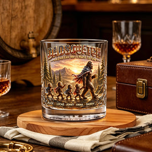 Wild Dad & Little Ones Whiskey Glass - Personalized Gifts For Dads
