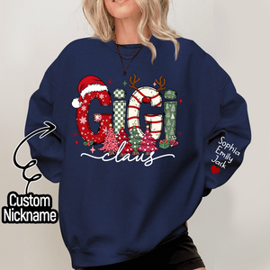 Personalized Christmas Grandma Sweatshirt, Tree Christmas For Grandma, Gift Gigi And Kids