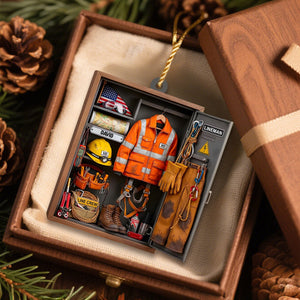 Customize This Unique Lineman Tribute Featuring Jacket And Tools, Personalized Custom Wood Ornament, Gift For Linemen And Utility Workers