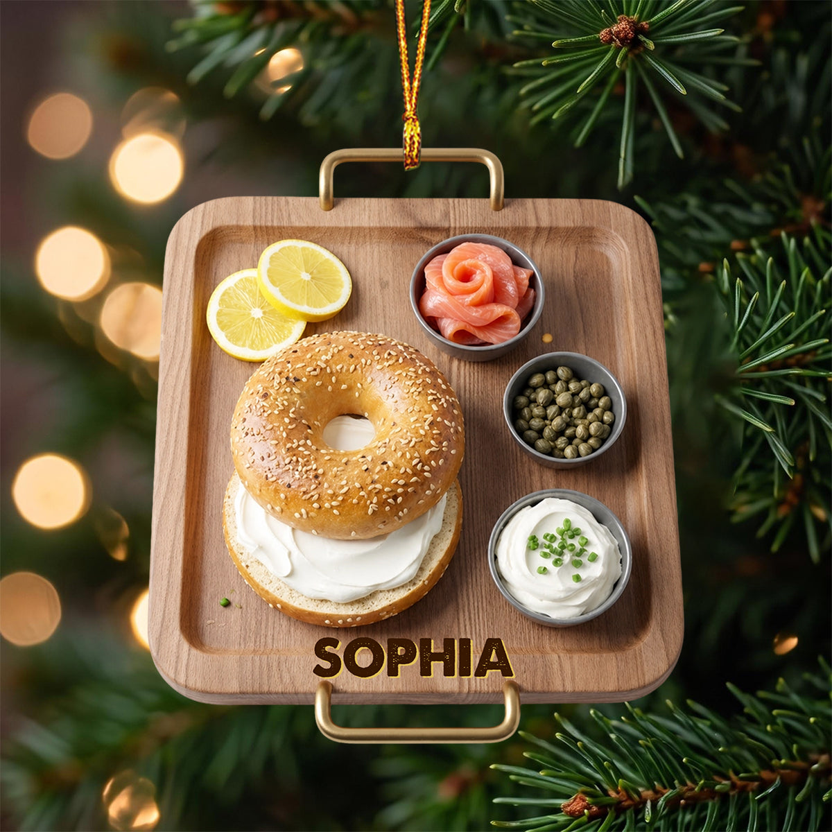 Personalized Bagel & Lox Christmas Ornament – Funny Bagel Lover Gift, Brunch & Foodie Keepsake