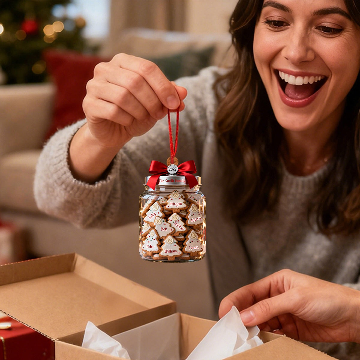 Christmas Tree Cookies Our Family - Personalized Acrylic Ornament