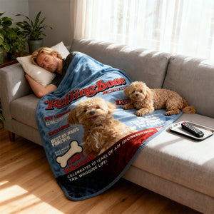 Pet  Magazine Cover Blanket, Custom Pet Portrait Photo Blanket, Personalized Dog Lover Gift