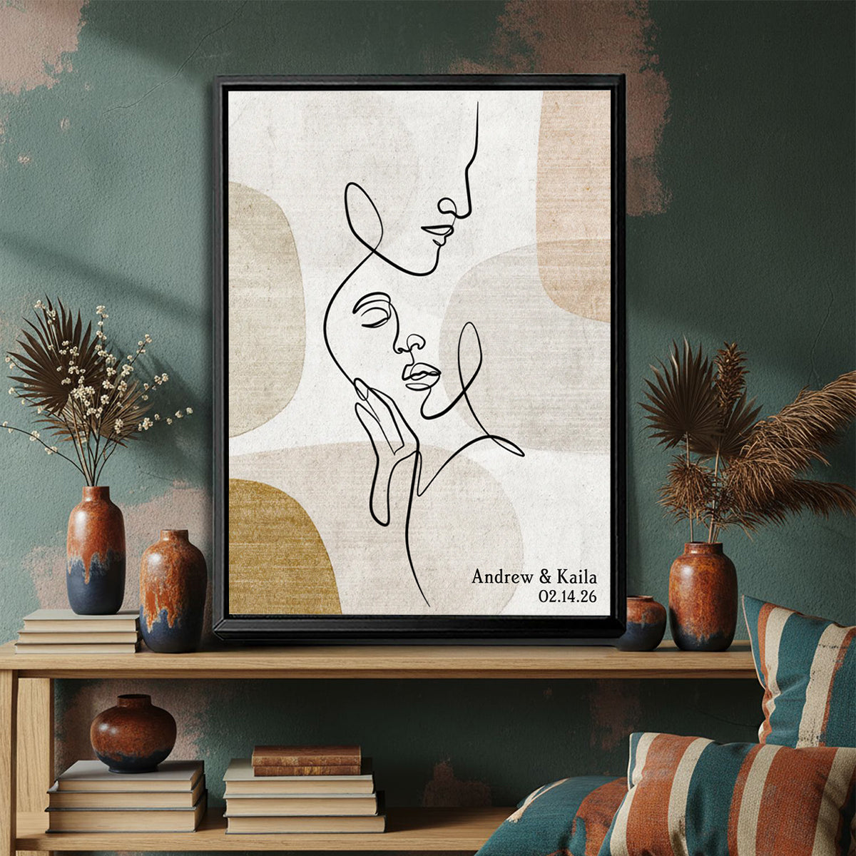 Sentimental Line Couple Art Personalized Canvas