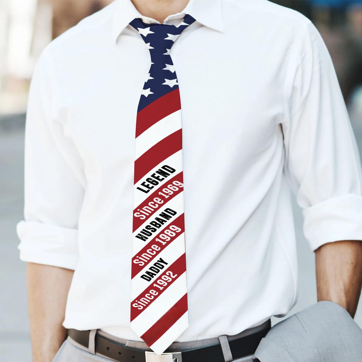 Legend Husband Daddy Grandpa - Personalized Tie Gift For Family