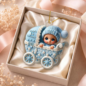 Baby In Carriage – Baby's 1st Christmas Personalized Ornament