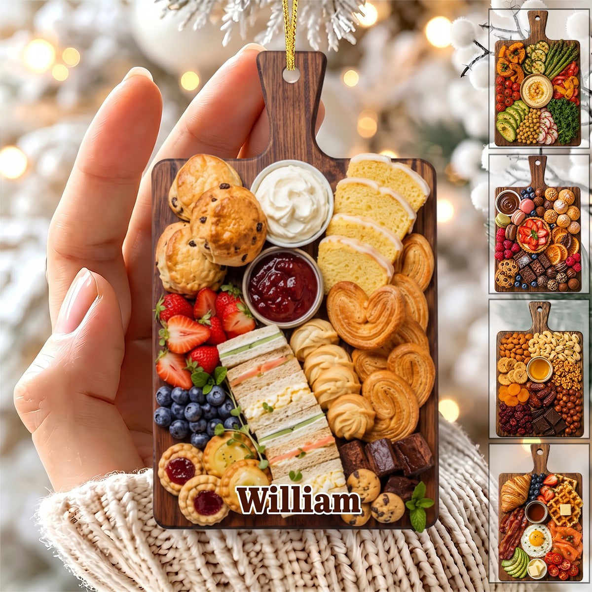 Assorted Charcuterie Board Ornament – Personalized Christmas Tree Hanging Decoration Gift For Foodie
