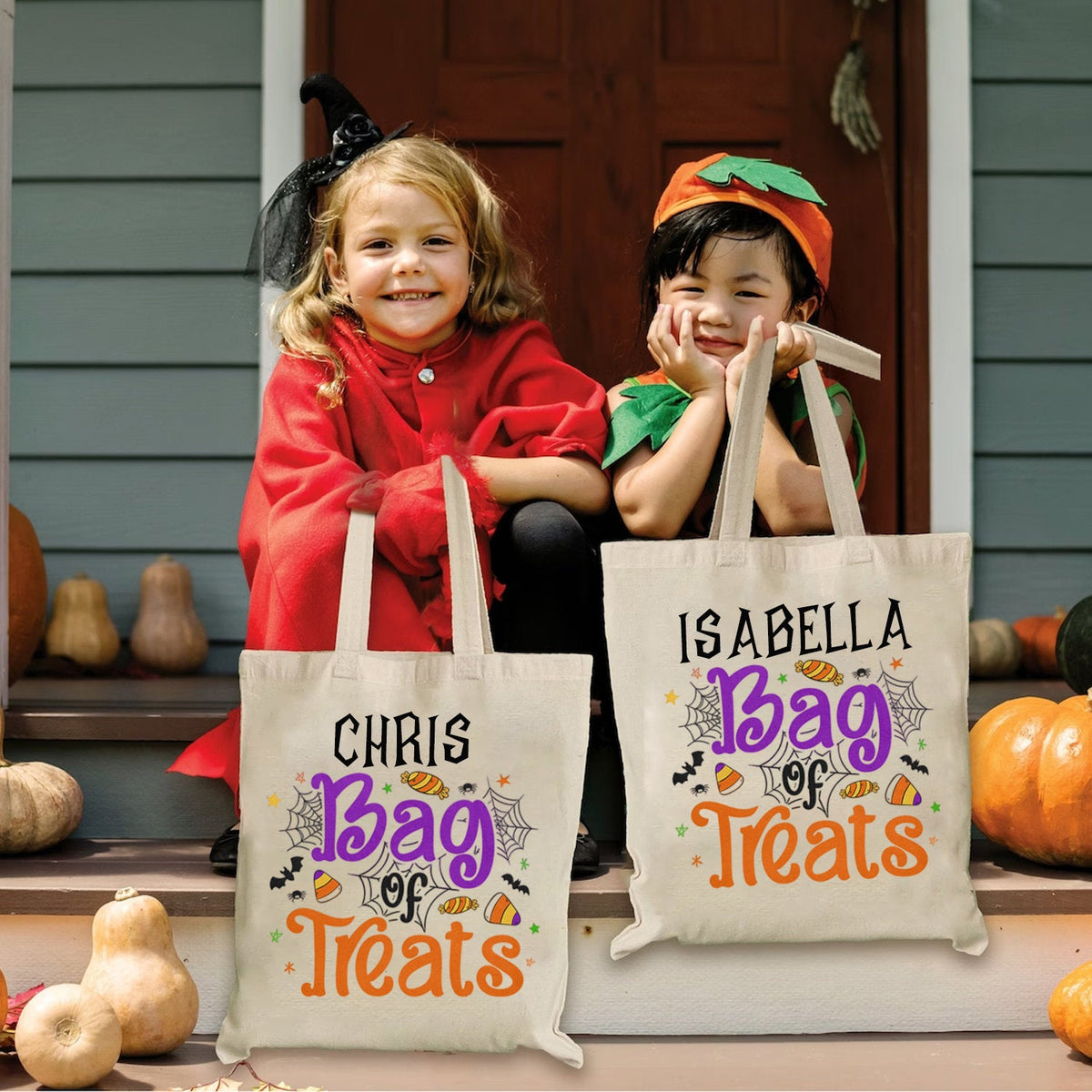 Treatment of the bag - Family Personalized Custom Tote Bag - Halloween Gift For Kid