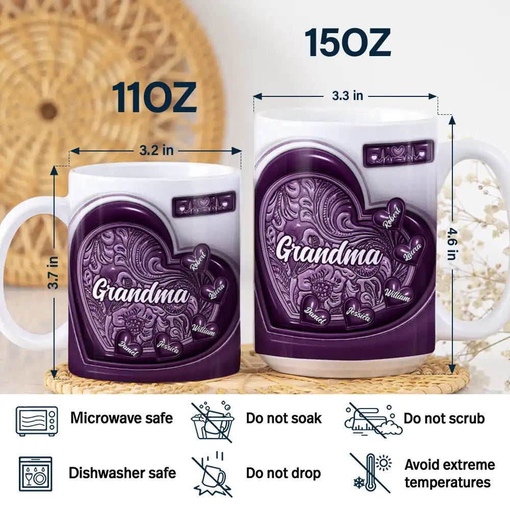 Personalized Grandma Little Sweethearts Printed Mug