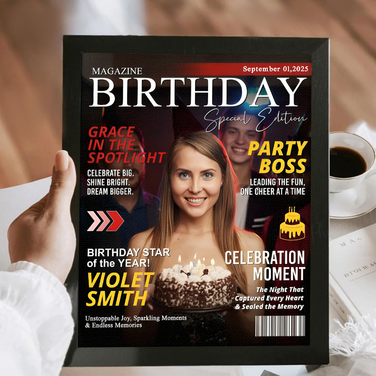 Custom Birthday Magazine Cover, Custom Gift for Best Friend, Bestie Gifts, Gift for Her, Best Friend Custom Birthday Magazine